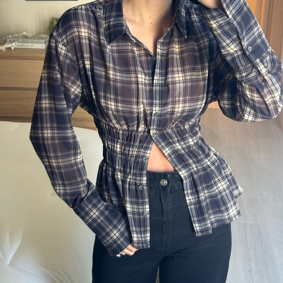 Bronze Snake Plaid Button-Up Shirt - Picture 2 of 3